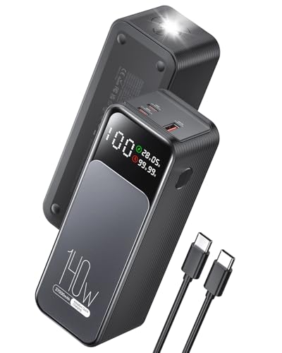 Laptop Power Bank, 140W 27000mAh (99.9Wh) Portable Laptop Charger, PD 3.1 USB C in&Out Fast Charger External Battery Pack for iPhone 17 16 15 Pro Samsung MacBook Dell XPS iPad Steam Deck etc