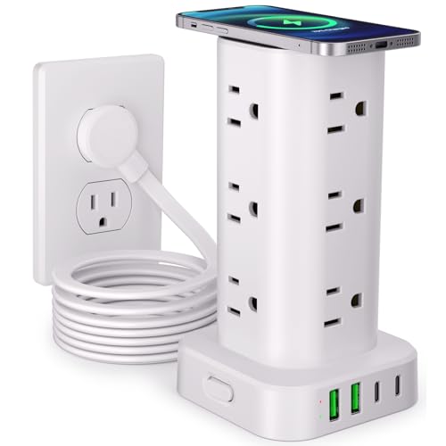 UWIWUTEI Power Strip with Wireless Charger