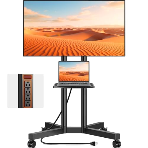 TVON Rolling TV Stand with Power Outlet