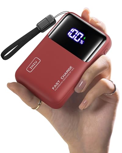 INIU Power Bank, 20000mAh 65W Ultra Compact USB C Laptop & Phone Portable Charger, Fast Charging Flight Cruise Ship Travel Essential Battery Pack for College Students Travelers Teen Boys Girls, Red