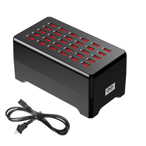 MaxLax USB Charger Station,30-Port 150W/30A Multiple USB Charging Station,Multi Ports Charger for Smartphones,Tablets,and Other Devices