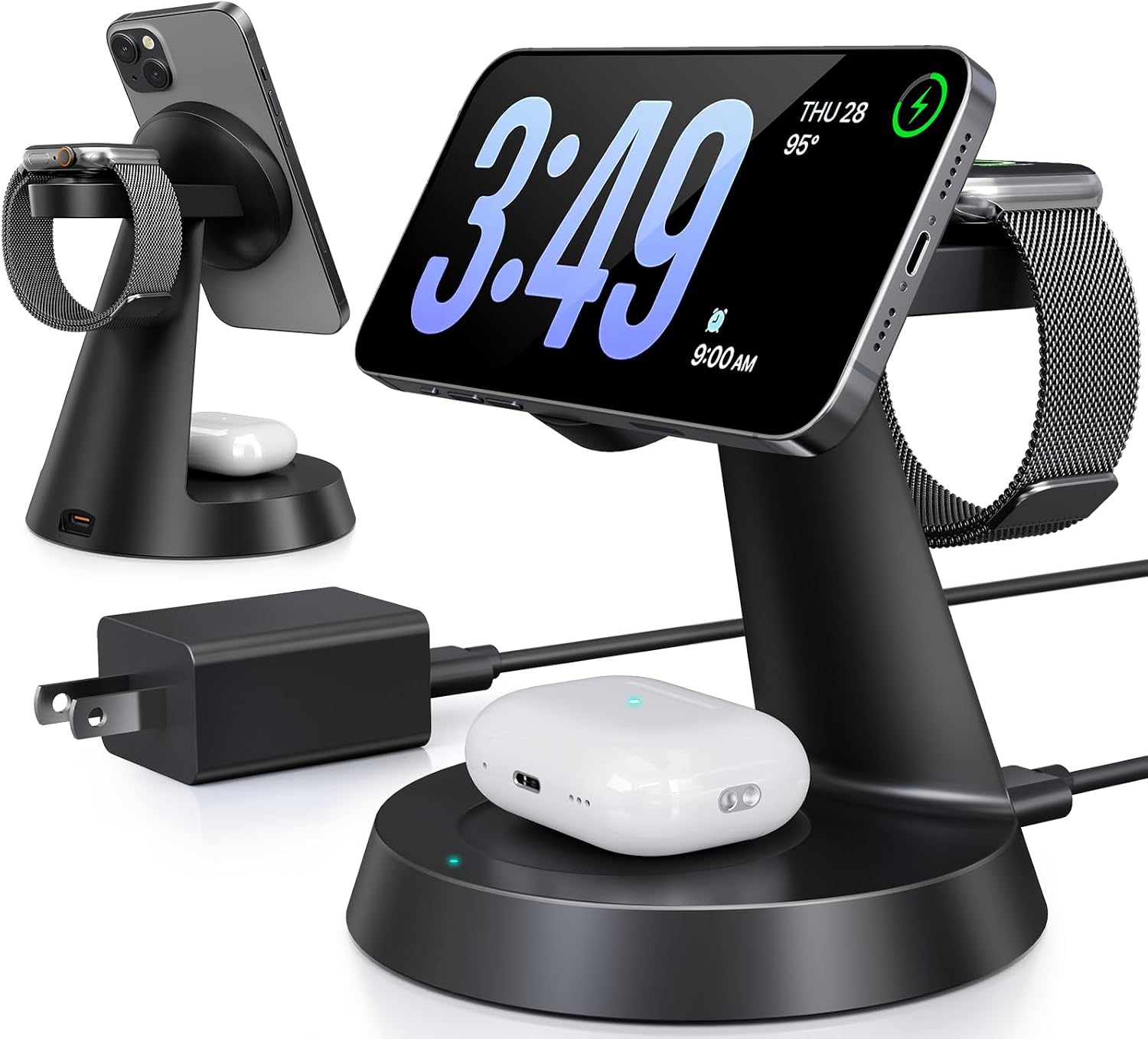 BERXZWE 3‑in‑1 Wireless Charger