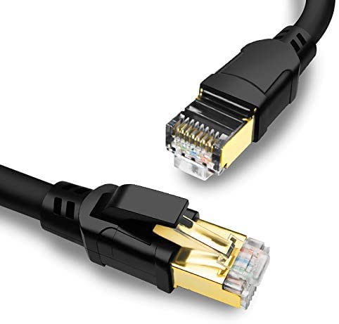 Yauhody CAT8 Ethernet Cables 150FT High Speed 40Gbps 2000MHz SFTP Internet Network LAN Wire Cables with Gold Plated RJ45 Connector for Router, Modem, PC, Switches, Hub, Laptop, Gaming (150ft Black)