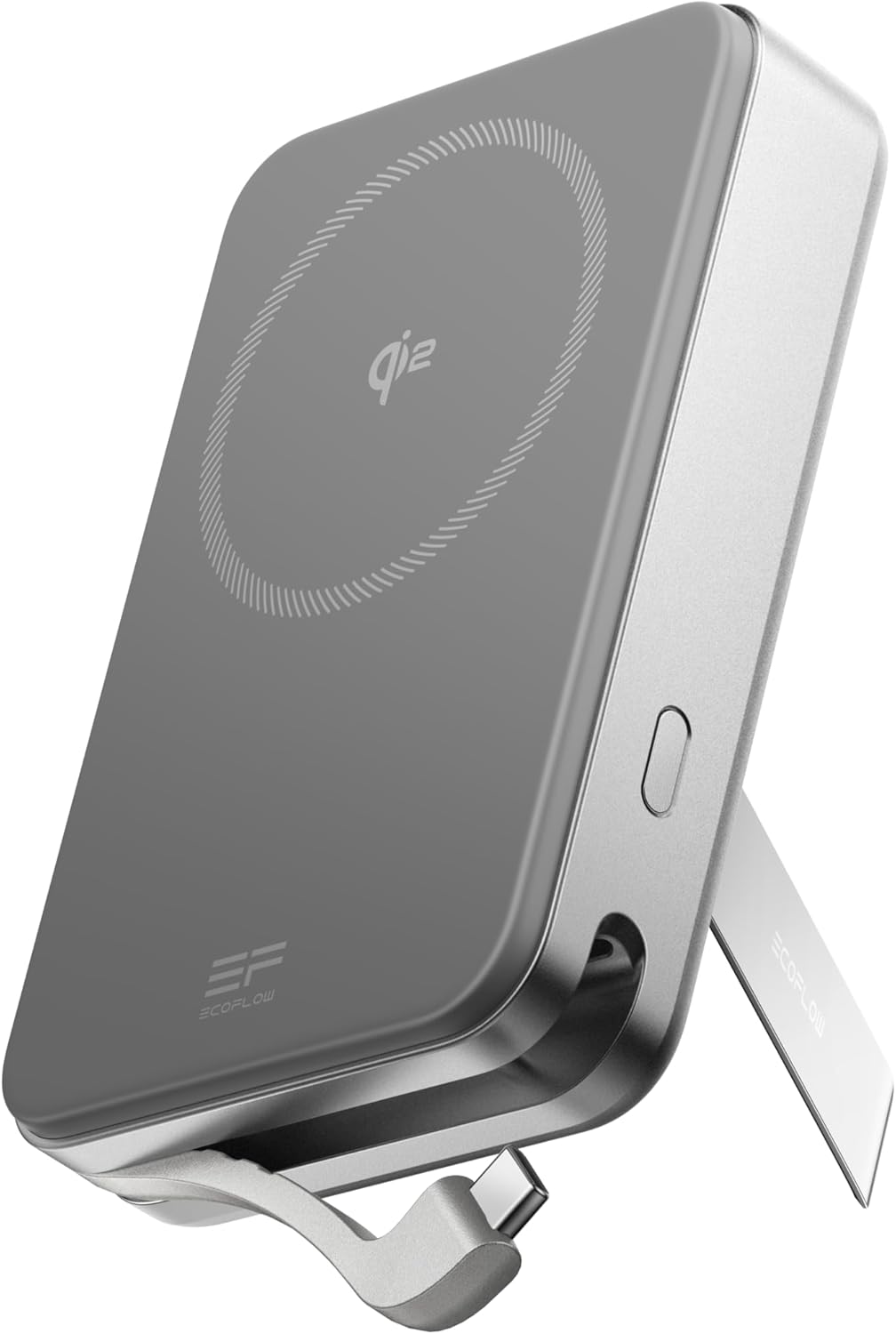 EF ECOFLOW Rapid Power Bank, 10000mAh Qi2 Certified Wireless Magnetic Portable Charger, 65W Max Fast Charging Battery Pack, Built-in Cable & Stand for Laptop, MacBook, iPhone16/15/14/13 Series Only