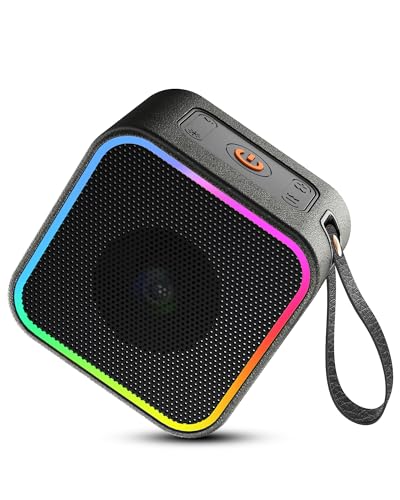 Portable Bluetooth Speaker, Wireless Speaker with Lights, Built-in Mic Bluetooth 5.3, Portable Wireless Up to 10H Playtime, Powerful Crystal Clear Punchy Bass, for Home/Outdoor/Party/Birthday Gift
