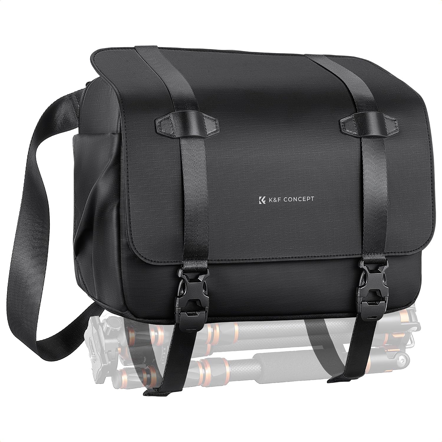 K&F CONCEPT Camera Sling Bag, Waterproof Crossbody Shoulder DSLR/SLR/Mirrorless Camera Bags with Tripod Holder for Photographers