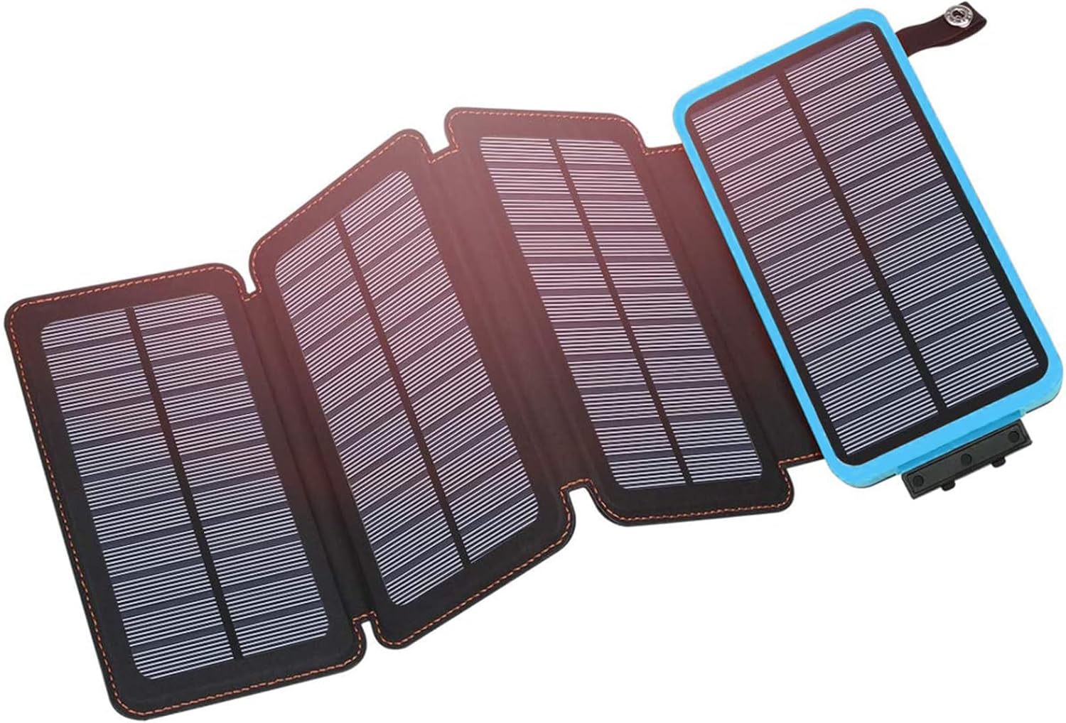 Hiluckey Solar Charger 25000mAh, Outdoor USB C Portable Power Bank with 4 Solar Panels, 3A Fast Charge External Battery Pack with 3 USB Outputs Compatible with Smartphones, Tablets, etc. (Blue)