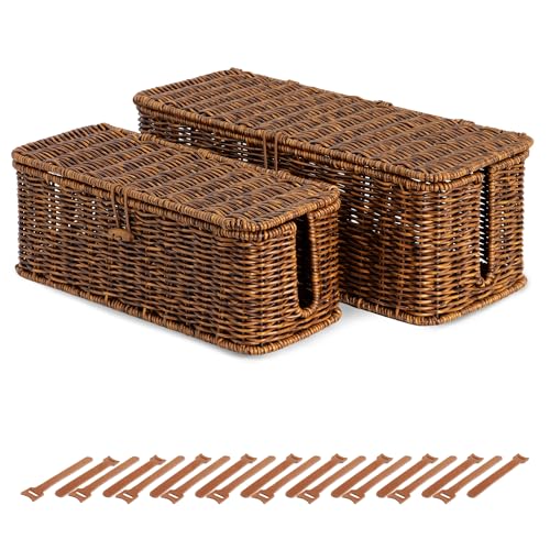 BROWNLILY Rattan Wire Storage Box