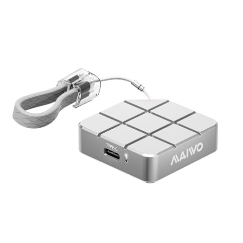 MAIWO 1TB Portable External Solid State Drive Build-in M.2 2230 PCIe NVMe SSD, USB C 3.2 Up to 1050MB/s, Mini Cute PSSD for iPhone 15 16 Pro Max MacBook Pro Air, Aluminum (Silver)