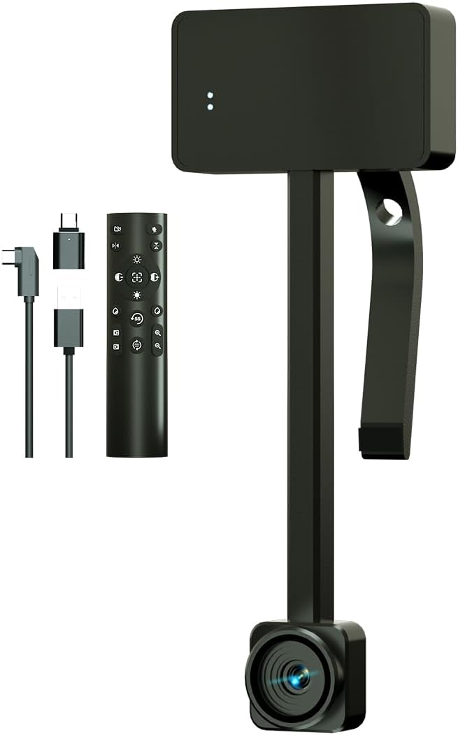 4K Webcam, Webcam for PC with Remote, Ultra HD 1/2.55'' Sensor, Auto Focus, 10X Digital Zoom, and Low Light Performance, Streaming Webcam for PC/Video Calling/Zoom/Skype/Teams (Black)