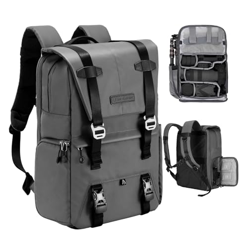 K&F Concept Camera Backpack, Camera Bags for Photographers Large Capacity Camera Case with Raincover,15-15.6 Inch Laptop Compartment Compatible for Canon/Nikon/Sony/DJI Mavic Drone