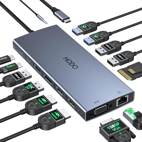 HODO USB C Docking Station 15‑in‑1 (Value)