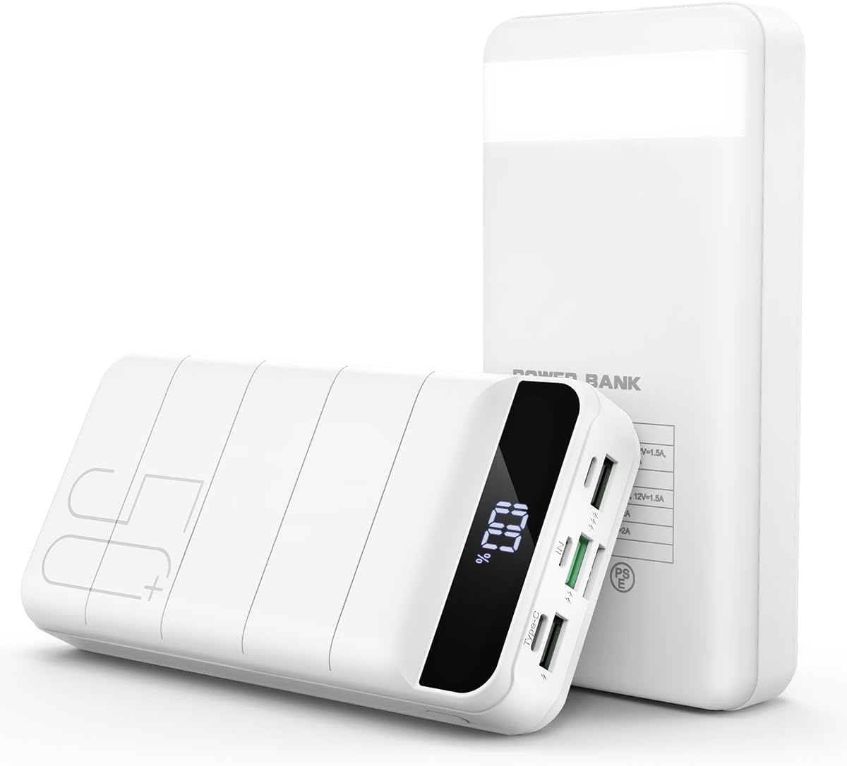 Portable Charger Power Bank 50000mAh 22.5W Fast Charging External Battery Pack with 4 Outputs & 3 Inputs LED Display Battery Bank Portable Cell Phone Charger