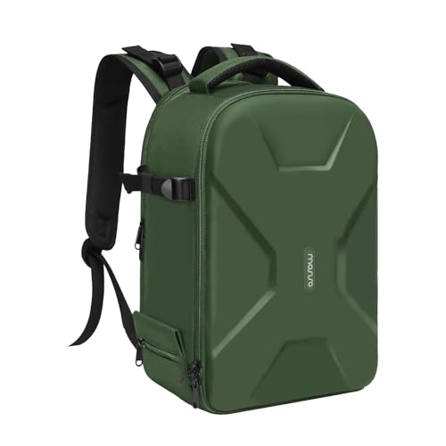 MOSISO Camera Backpack,DSLR/SLR/Mirrorless Photography Bag Full Open Waterproof Hardshell Bag with Insert&Tripod Holder&Laptop Compartment Compatible with Canon/Nikon/Sony, Army Green