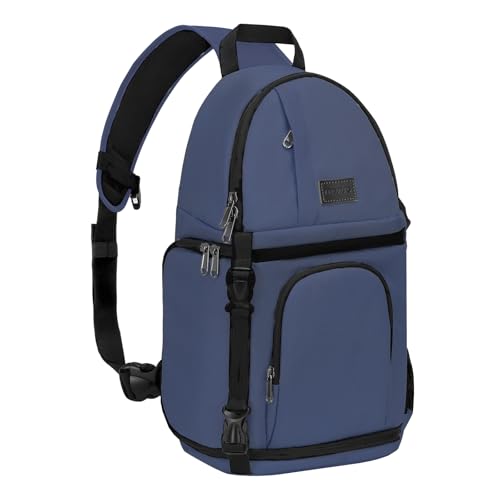 MOSISO Camera Sling Bag, DSLR/SLR/Mirrorless Camera Backpack Case Shockproof Photography Backpack with Tripod Holder & Removable Modular Inserts Compatible with Canon/Nikon/Sony/Fuji