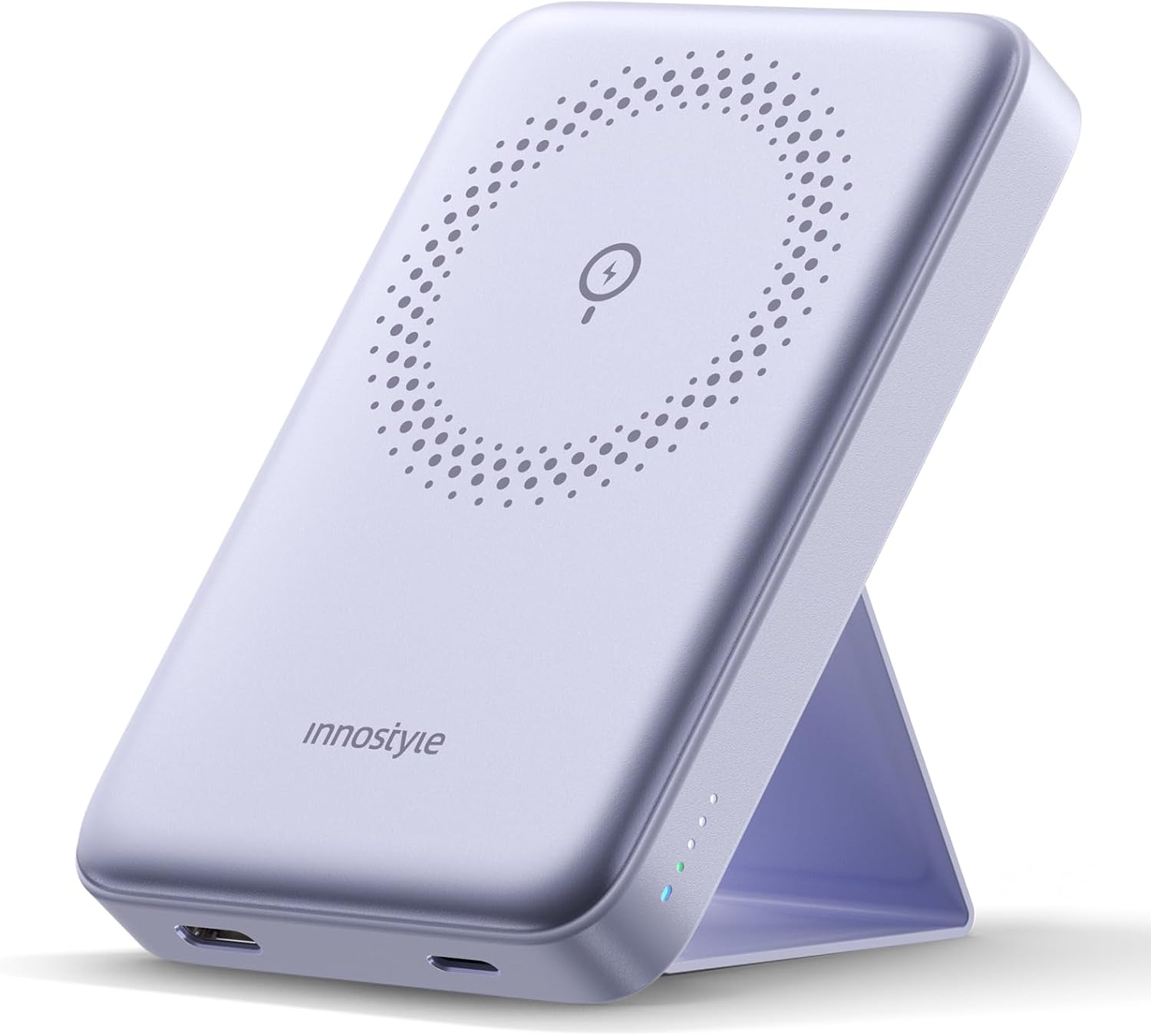 MagSafe Power Bank 10000mAh [3-in-1 with Stand] Wireless Charger, 20W Fast Charging for iPhone 17/16/15 Series, Samsung Galaxy, AirPods | Slim Portable Magnetic Battery | Purple