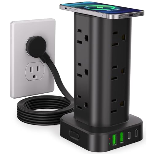 UWIWUTEI Power Strip with Wireless Charger