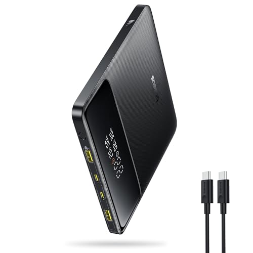 Baseus Laptop Portable Charger 100W 20000mAh, Blade Travel Power Bank Fast Charging 2 USB-C & 2 USB-A Port