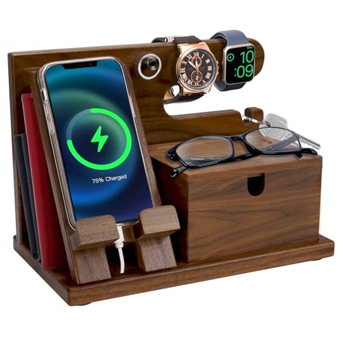 ACTESE Walnut Wood Phone Docking Station
