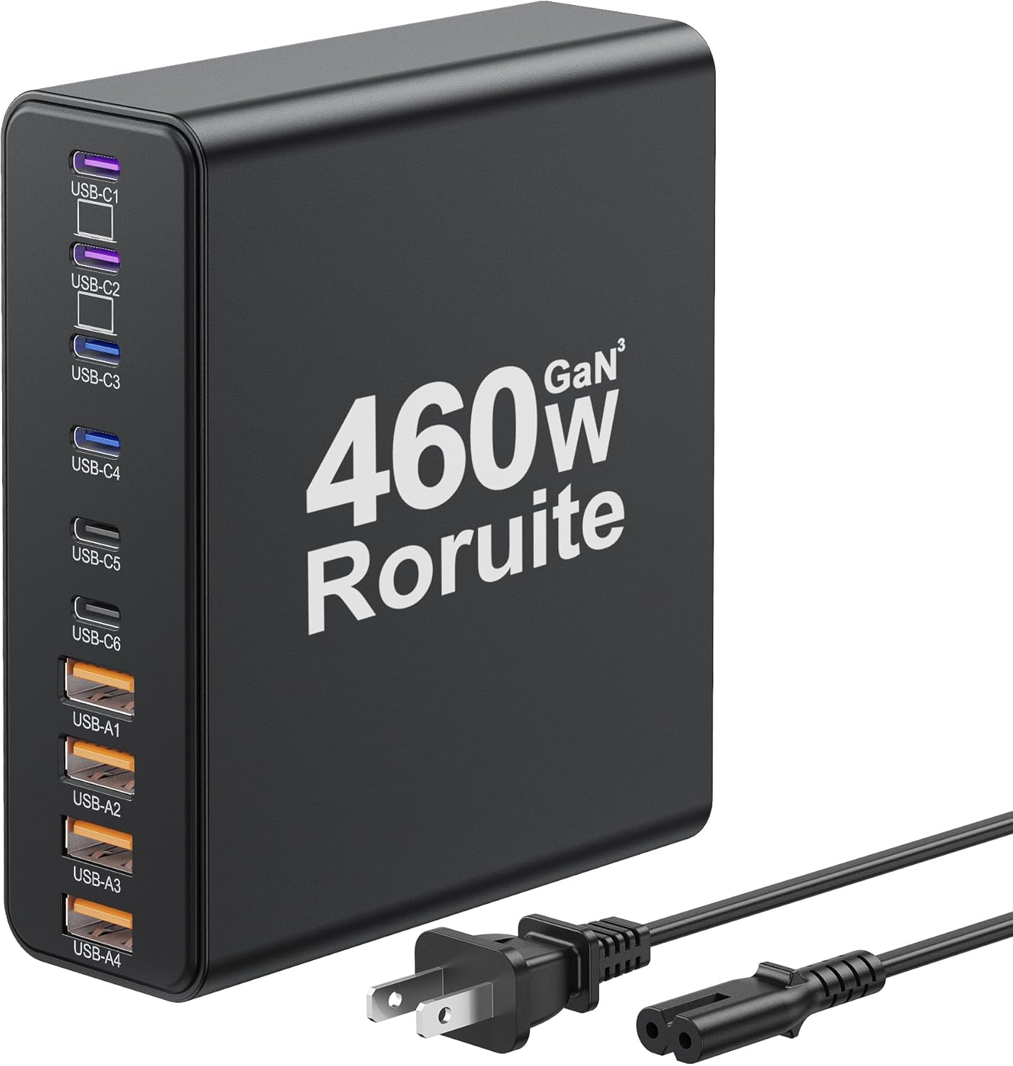Roruite 460W GaN 10-Port Charging Station