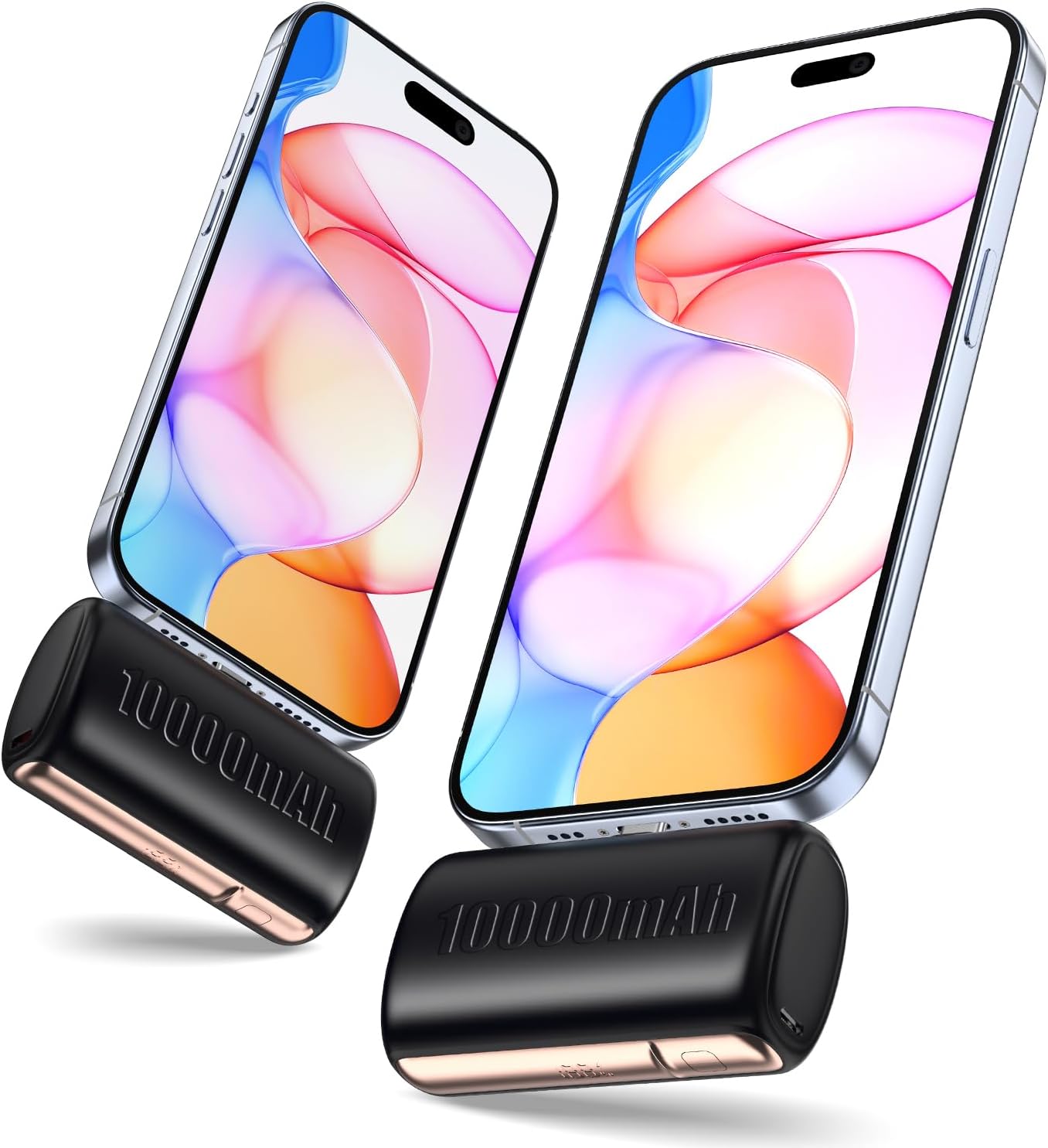 10000 mAh Mini Portable Charger Power Bank Upgraded Large Capacity USB C Fast Charging LCD Display Compatible with iPhone 16/15 Series/Android Samsung Moto LG etc iPhone 7-14Series