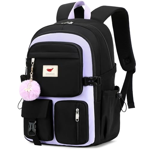 LXYGD 15.6 Inch Backpack (Black Purple)