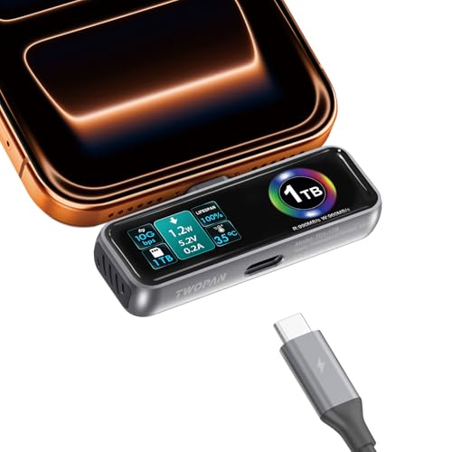 TWOPAN 1TB Magnetic Portable SSD (Built-in Fan)