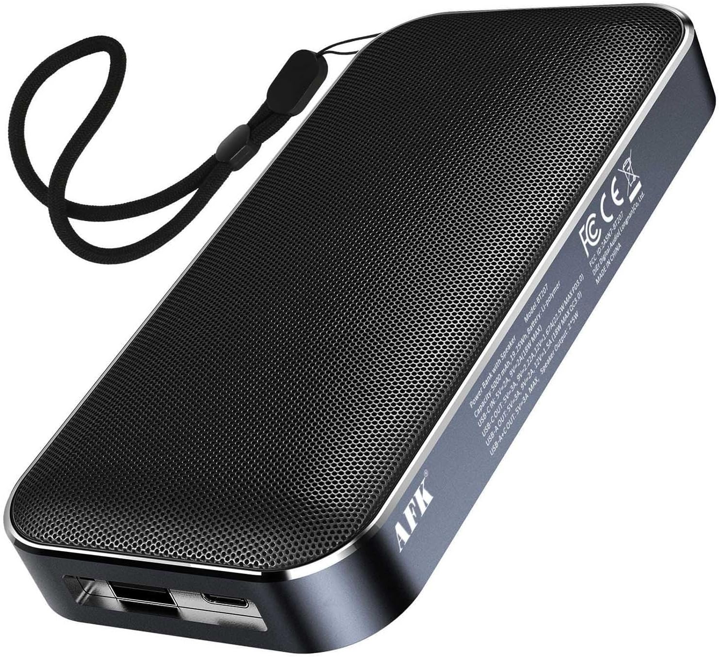 AFK Portable Charger with Bluetooth Speaker, 22.5W Fast Charging Power Bank,Battery Pack with 2 Ouputs,Travel Phone Charger Compatible for iPhone Android Phones etc