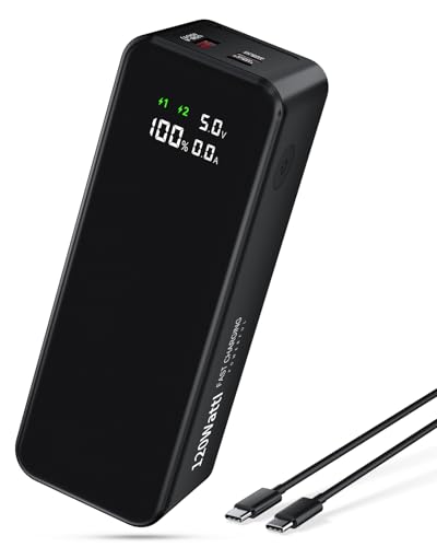 27000mah Power Bank, High Capacity 3-Port Laptop Portable Charger, 120 W Fast Charging, Smart Display for Outdoor Work, Compatible with iPhone 16/15/14 Series, Vision Pro, Samsung, MacBook and more.