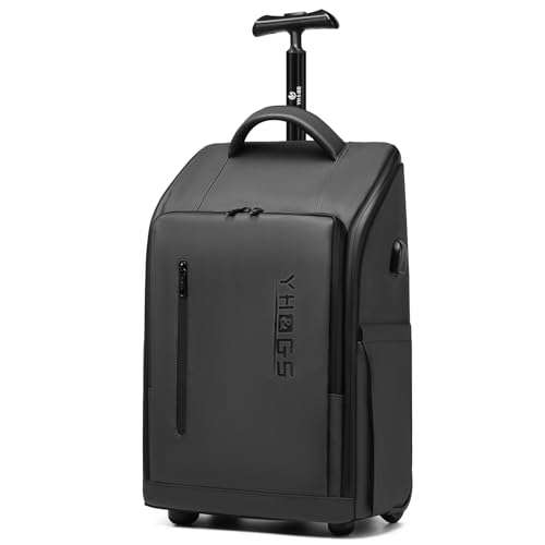 Rolling Backpack Waterproof Commuter Backpack with Wheels for Business, Laptop Compartment for 15.6-Inch Laptop, Wheeled Carry-On Bag for Adults