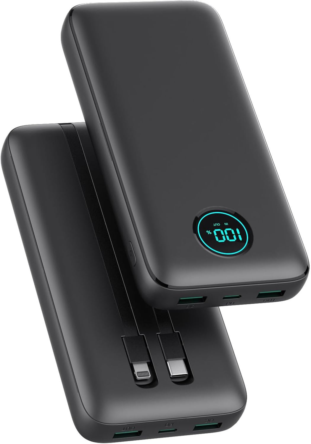 Portable Charger PowerBank 40,800mAh with Built-in Cables,25W PD Fast Charging +QC 4.0 Quick Phone Charging Power Bank, Travel Essential Charger Battery Pack for iPhone 17/16/15 Android Galaxy etc