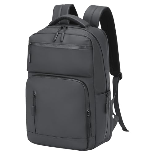 Waterproof Laptop Backpack for Men & Women, Flight Approved Anti-Theft Daypack with 15.6-inch Laptop Sleeve (Gray)