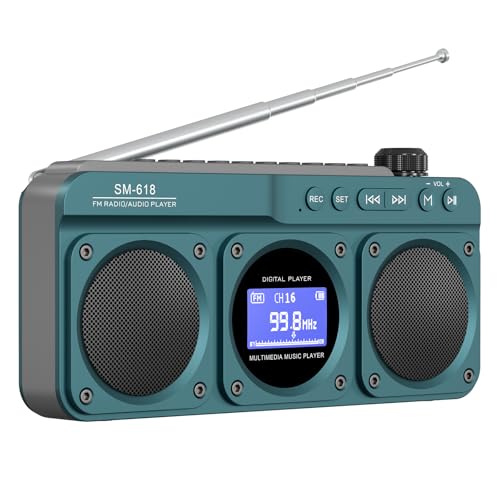 SEMIER Small Digital FM Radio Bluetooth Speaker