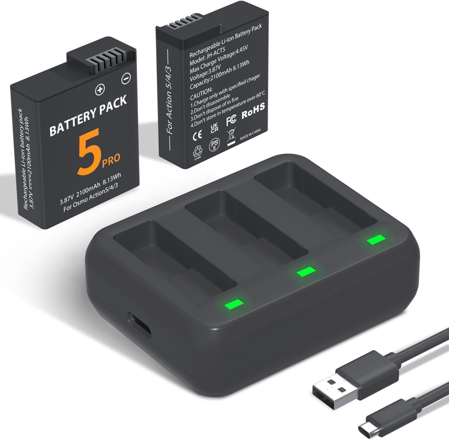 LP Osmo Action 5 Pro Battery Charger Pack