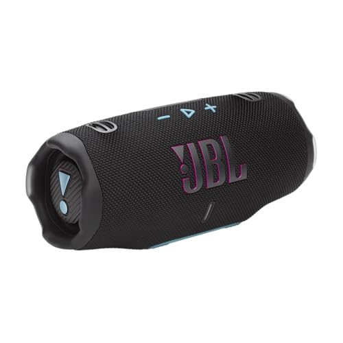 JBL Charge 6 - Portable Waterproof & Drop-Proof Bluetooth Speaker, Bold Pro Sound & AI Sound Boost, 28Hrs Playtime, Built-in powerbank & Comes with a Sturdy/Removable Carrying Strap (Black/Teal)