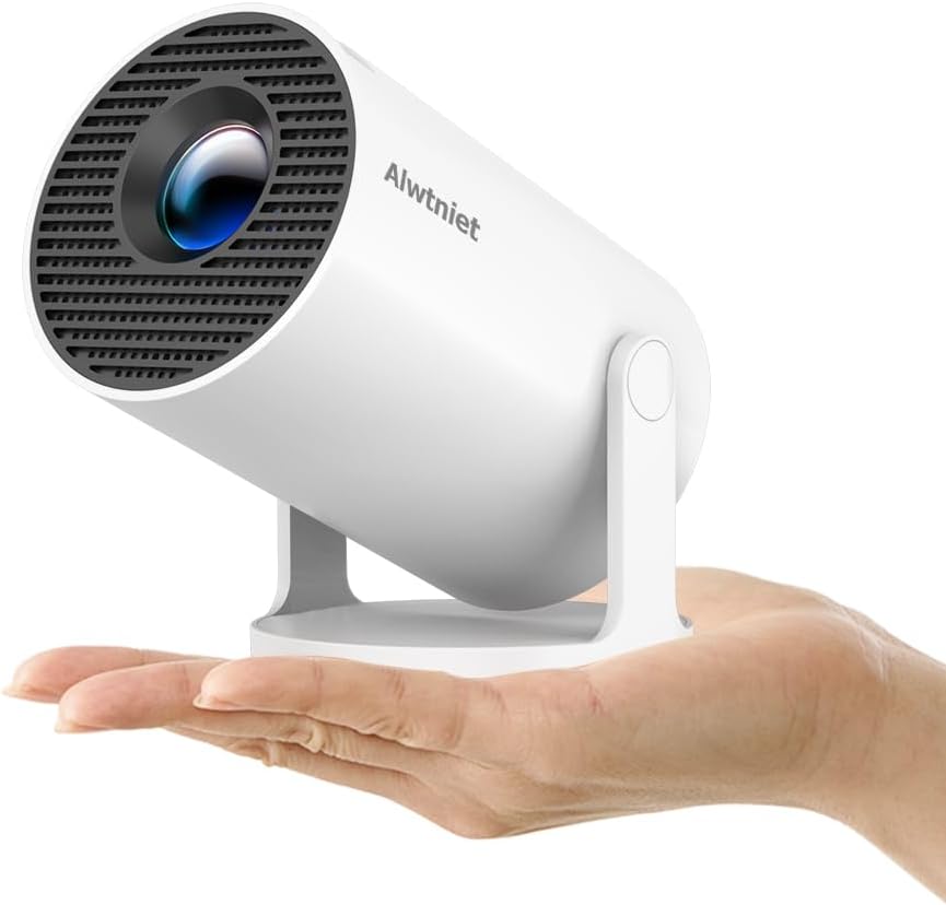 HY300PRO Mini Projector with Wifi and Bluetooth, 4K Support 200ANSI Smart Portable Projector, Auto Keystone, 180 Degree Rotation, Android 11 for Outdoor, Bedroom, Movie, game & business