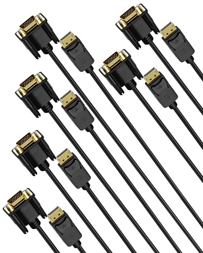 Foboiu DisplayPort to VGA Cable (6FT, 6 Pack)
