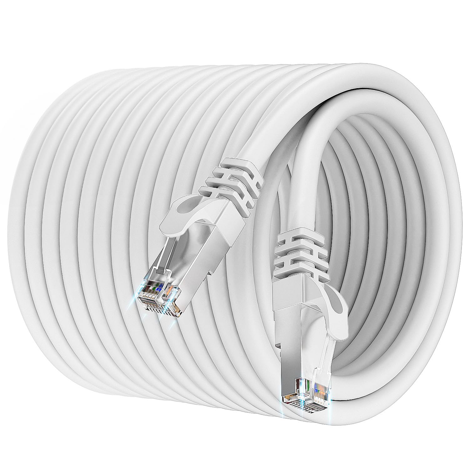 Cat 7 Outdoor Ethernet Cable 150ft, SFTP Triple Shielded Internet Cable, High Speed 10Gbps 600MHz, Direct Burial, Waterproof, UV Resistant (Soibke)