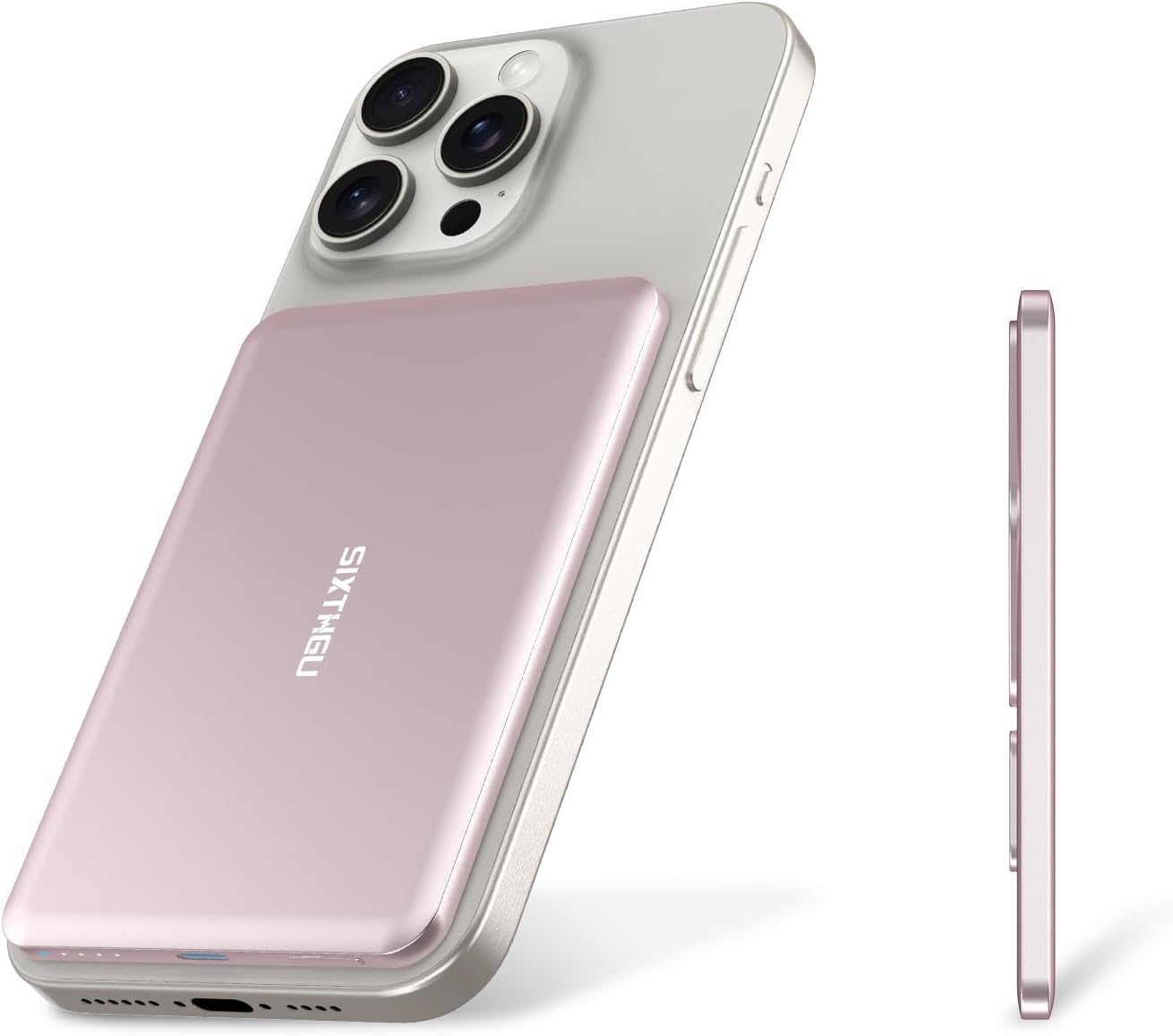 Magnetic Portable Charger (S05), 5000mAh Wireless Power Bank with USB-C Cable Travel Essentials, Titanium Magsafe-Compatible for iPhone 16/15 Series/14/13/12 Series