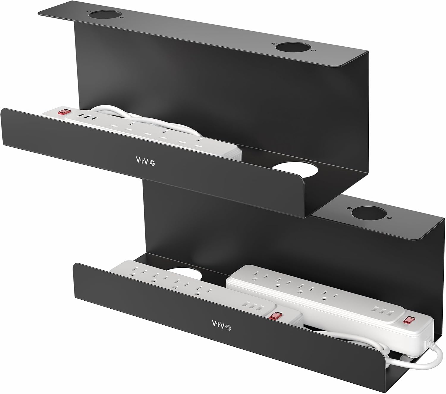 VIVO Extra Deep 17 inch Power Strip Trays