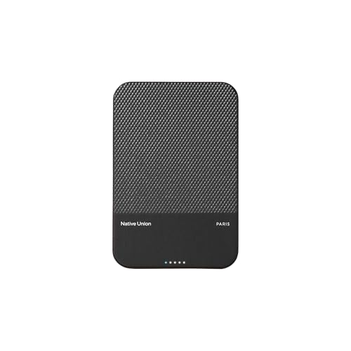 Native Union (Re)Classic Power Bank | Magnetic - MagSafe Compatible 10000mAh 15W Portable Charger - USB-C Cable Included - Qi2 certified - Compatible with iPhone 16, 16 Plus,16 Pro,16 Pro Max, AirPods