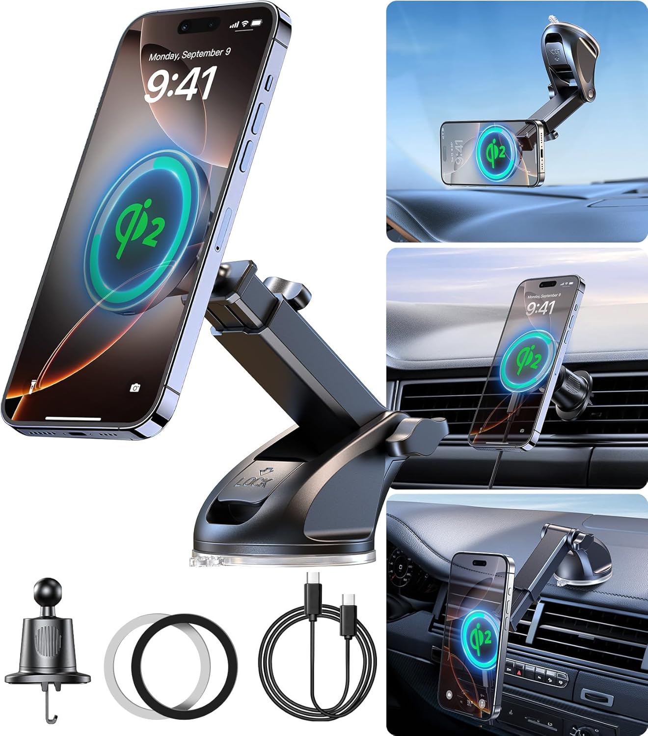 AREDAN Qi2 Magnetic Car Charger
