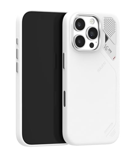 Aulumu A16 Vegan Leather Cooling for iPhone 16 Pro Case | Updated Camera Control | with Cooling Fins | Luxury Comfort | Compatible with MagSafe | Complete Wrap-Around - Touch White
