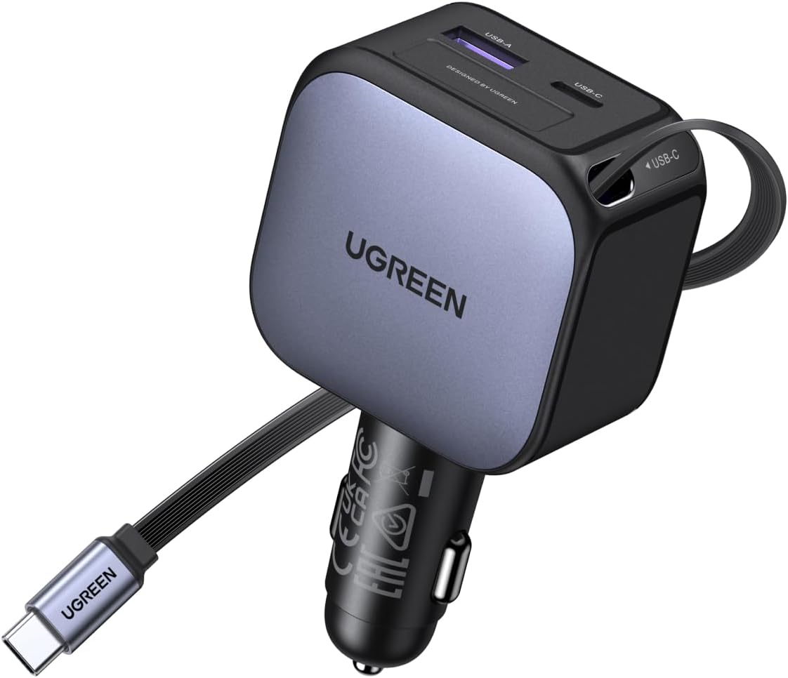 UGREEN 90W Retractable Car Charger