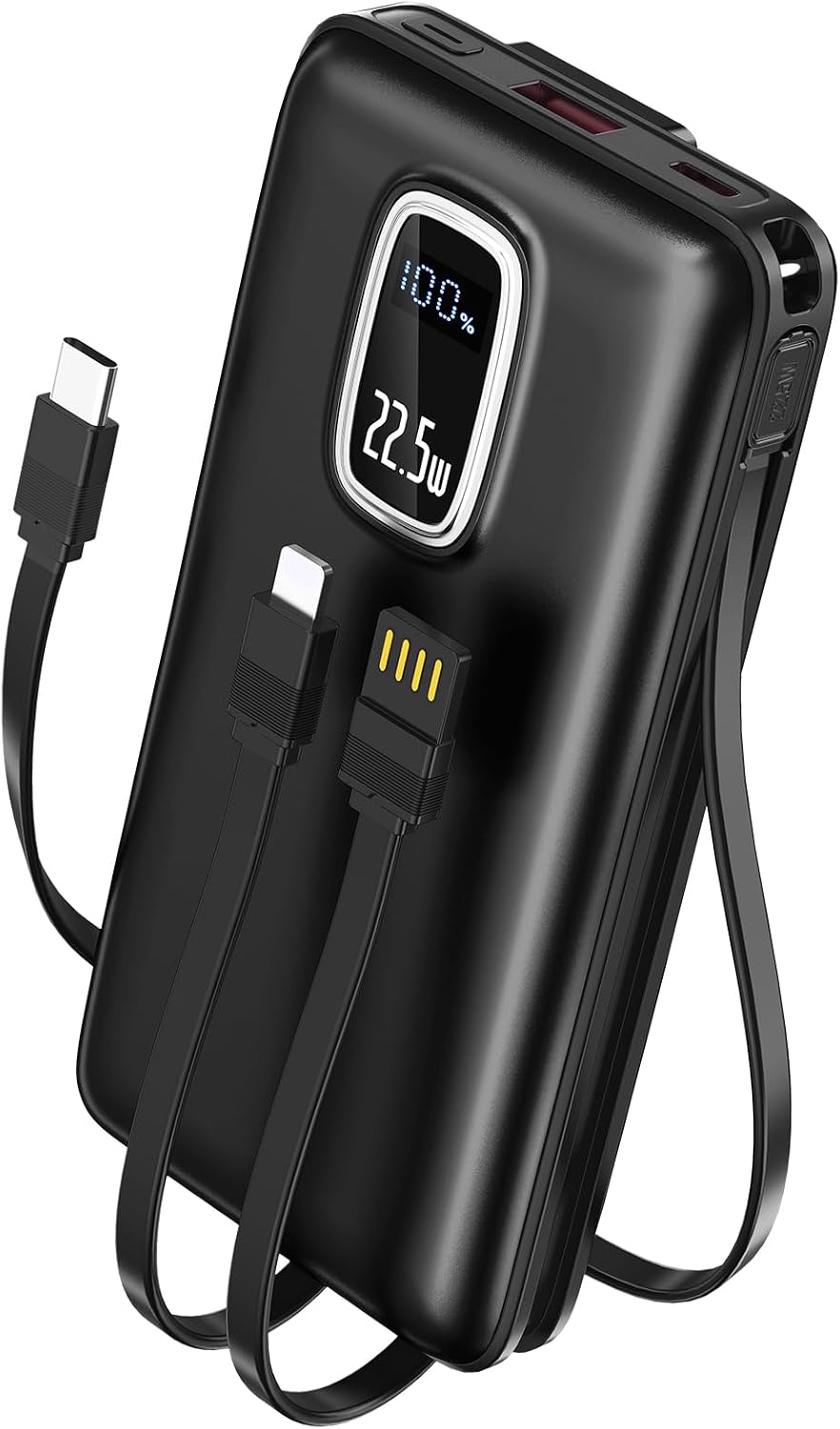 Portable Charger Power Bank - 22.5W Fast Charging 45800mAh Portable Phone Charger with Built in Cables,External Battery Pack USB C In/Output for iPhone 16/15/14 Series,iPad,Galaxy,Google,Tablet, etc.