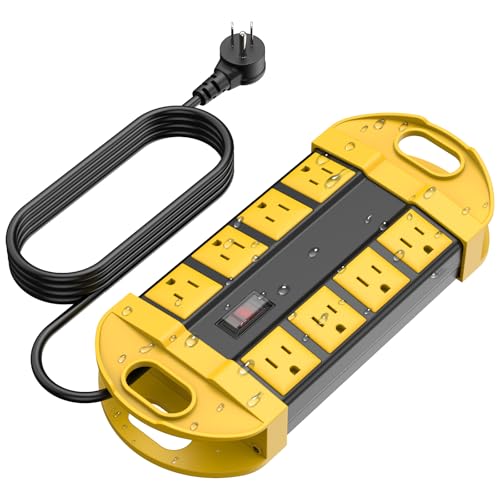 CCCEI 8-Outlet Outdoor Power Strip (Yellow)