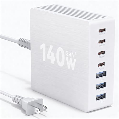 USB C Charger Block, 140W GaN III 7-Port