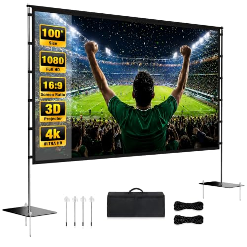 Outdoor Projector Screen with Stand - 100 Inch