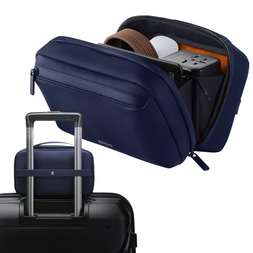 EPICKA Electronics Organizer Travel Case - Cable Organizer Bag for Travel Accessories, Tech Pouch for Cords, Charger, Adapter, Cables, Power Bank, Waterproof Storage Bag with Luggage Strap, Navy