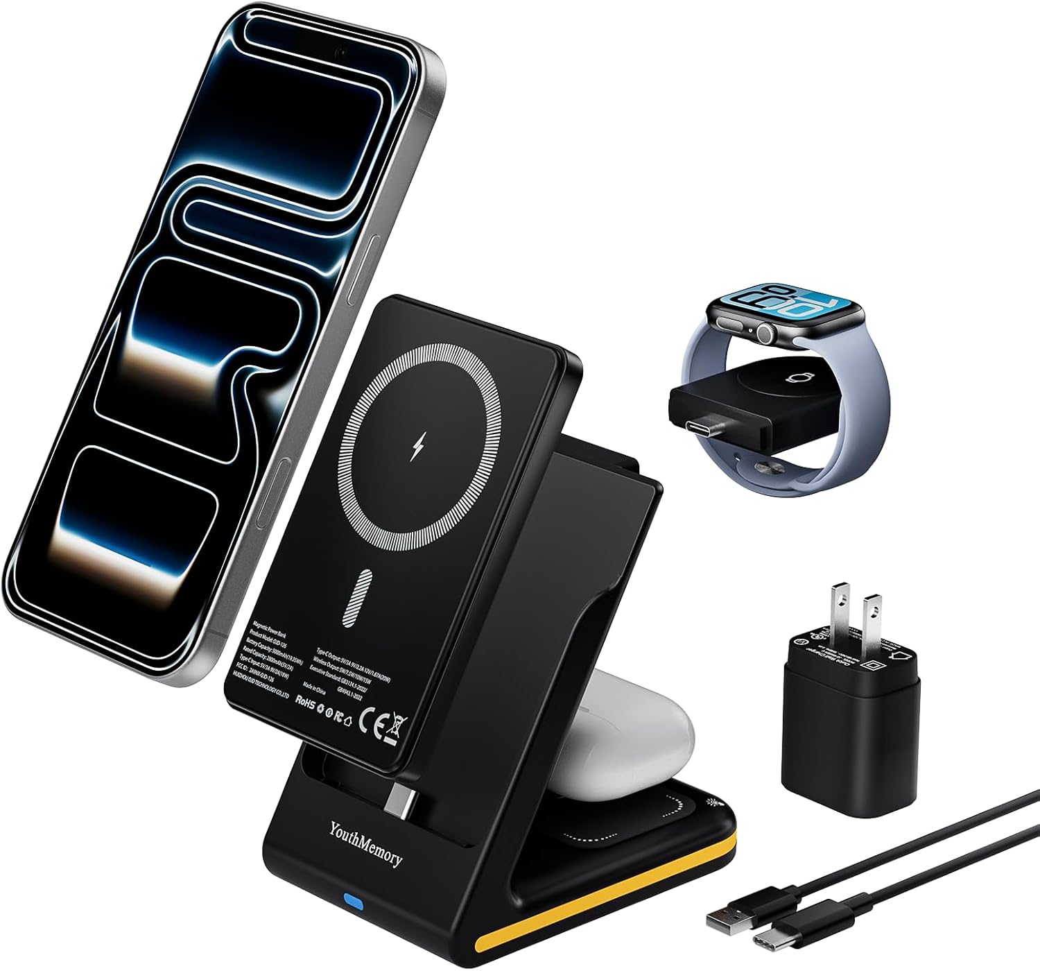 Wireless Charger 5‑in‑1 Magnetic Station
